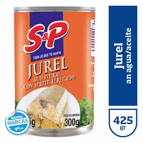 Jurel S&P en agua/aceite x425gr