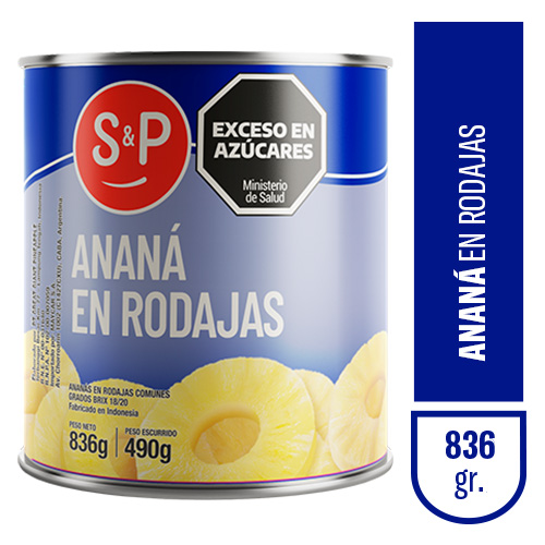 Anana S&P en rodajas x850gr