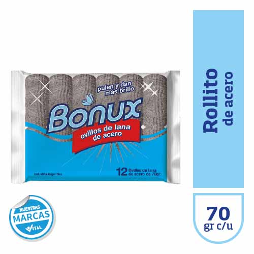 Rollito de acero BONUX x10u c/u70gr