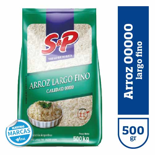 Arroz 00000 largo fino S&P x500gr