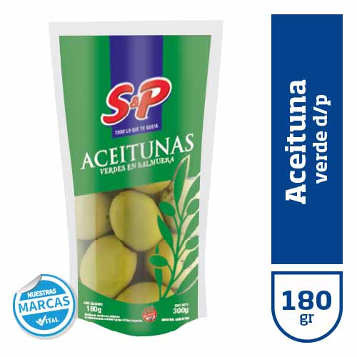 Aceituna verde S&P doy pack x180gr