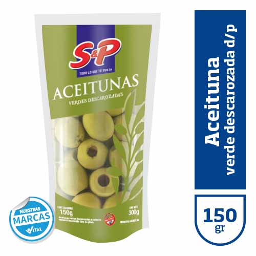 Aceituna verde S&P desc. doy pack x150gr