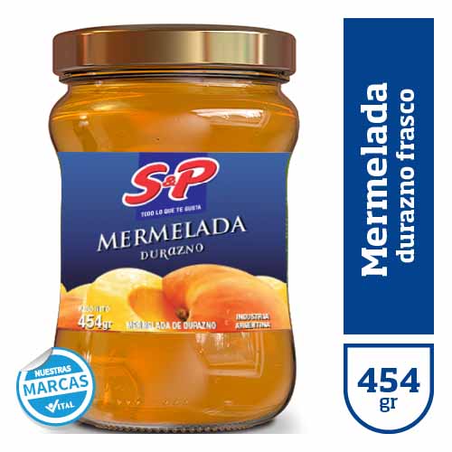 Mermelada S&P durazno frasco x454gr