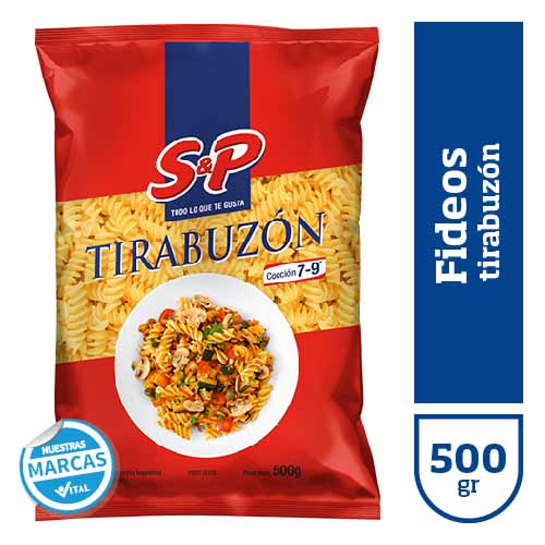 Fideos S&P tirabuzon x500gr