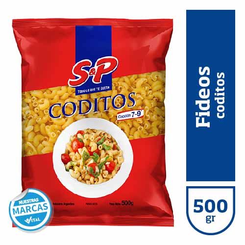 Fideos S&P coditos x500gr