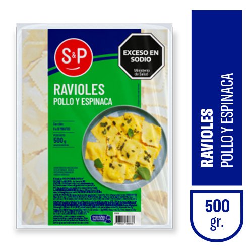 Ravioles S&P pollo/espinaca x500gr