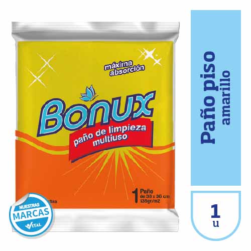 Paño para piso BONUX amarillo x1u