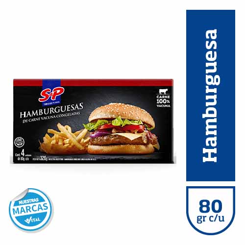 Hamburguesa S&P 4ux80gr