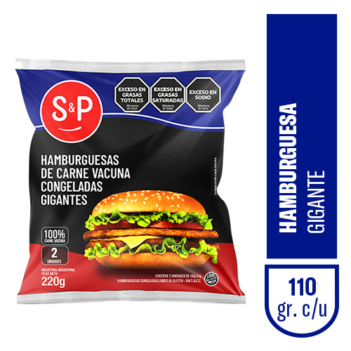 Hamburguesa S&P gigante 2ux110gr