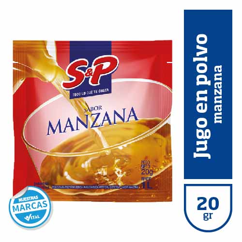 Jugo en polvo S&P manzana x20gr