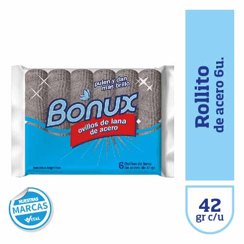 Rollito de acero BONUX x6u c/u42gr