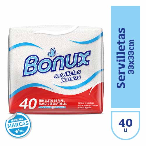 Servilletas Bonux 33x33cmx40u