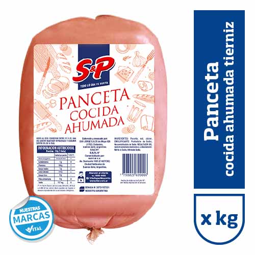 Panceta cocida ahumada tiernizada S&Pxkg