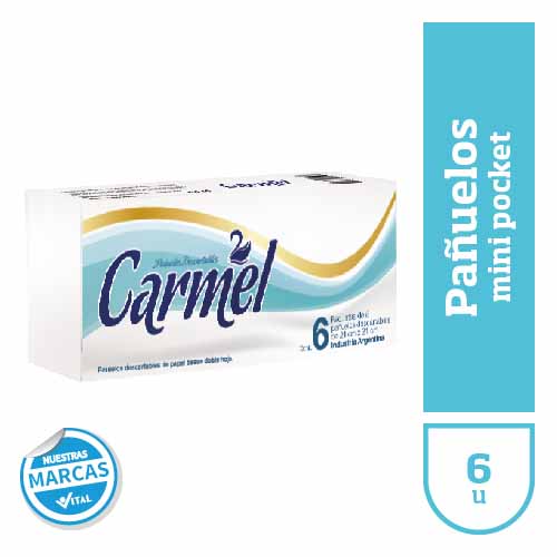 Pañuelos CARMEL mini pocket 6x8u