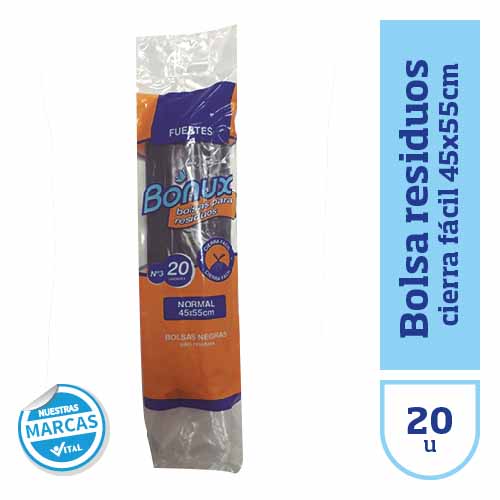 Bolsa residuos BONUX c/facil 45x55cmx20u